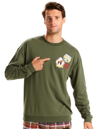 Mens Badge Fleece Sweater