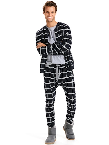 Mens Windowpane Fleece Jogger