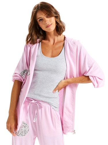 Pink Sequin Hoodie