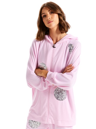 Pink Sequin Hoodie