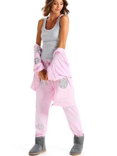 Pink Sequin Track Pant