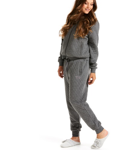 Charcoal Quilted Track Pant