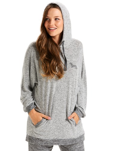Fuzzy Grey Hooded Sweater