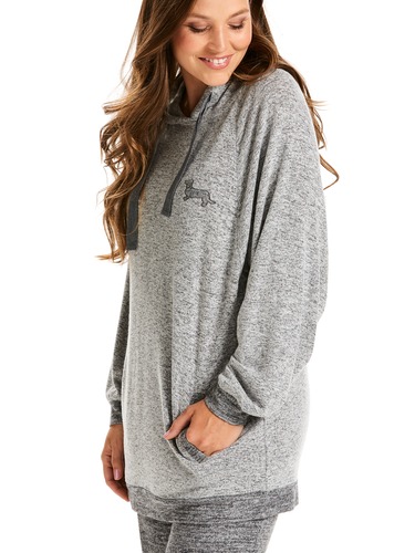 Fuzzy Grey Hooded Sweater