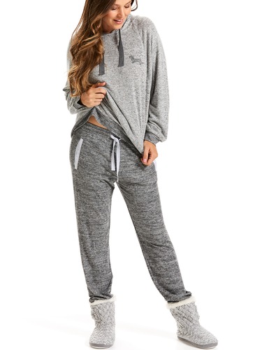 Charcoal Fuzzy Track Pant