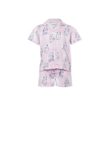 Jnr Girls Soft Bunny Short Pj Set