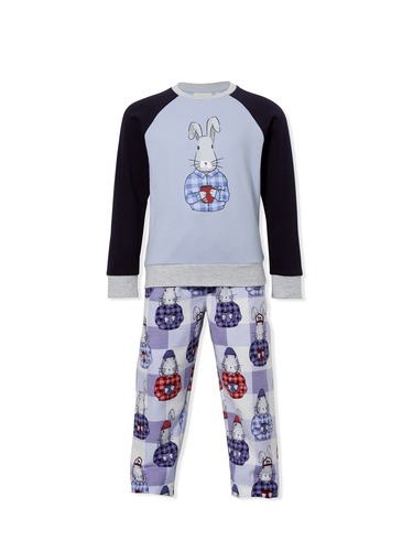 Jnr Boys Bunny Cuppa Long Flannelette Pj Set