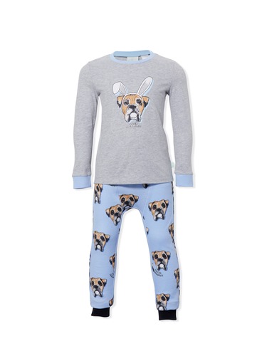 Jnr Boys Boxer Bunny Long Waffle Pj Set