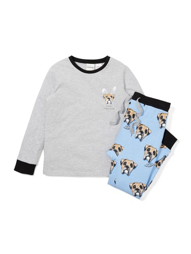 Boys Boxer Bunny Long Waffle Pj Set