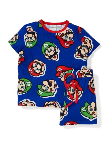 Teen Mario Vs Luigi Short Pj Set