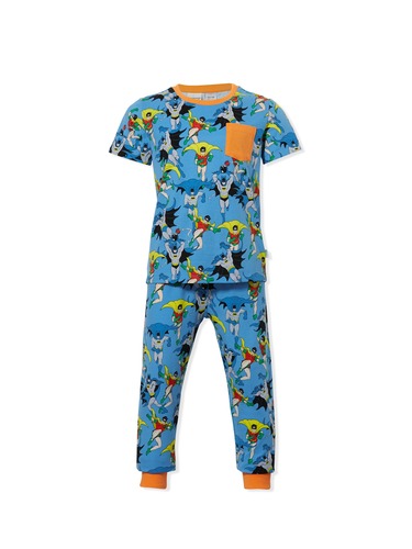 Jnr Boys Batman & Robin Short Sleeve Pj Set