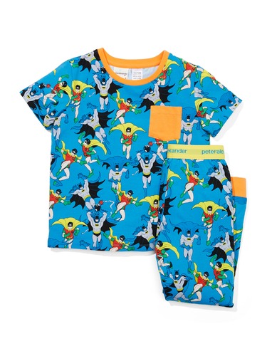 Jnr Boys Batman & Robin Short Sleeve Pj Set