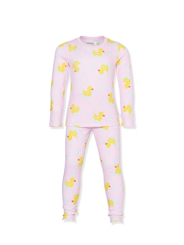 Jnr Girls Rubber Ducky Waffle Pj Set