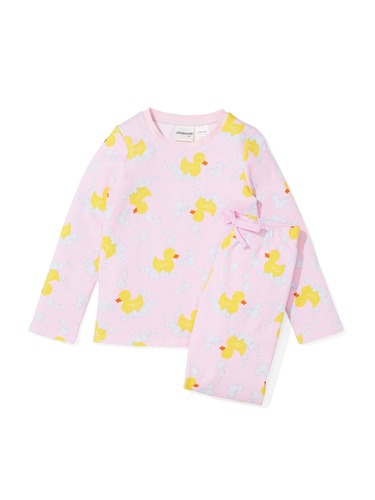 Jnr Girls Rubber Ducky Waffle Pj Set