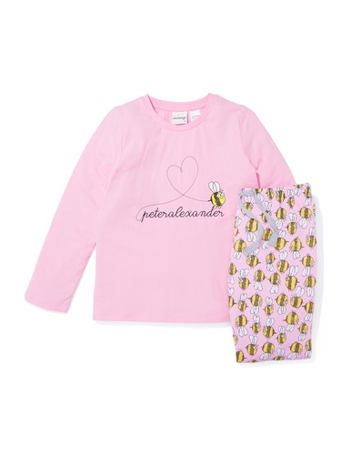 Girls Bumble Bee Waffle Pj Set