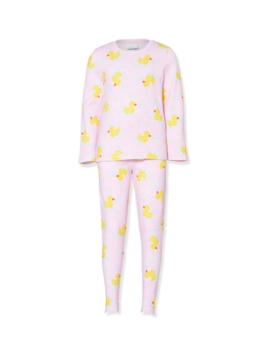 Girls Rubber Ducky Waffle Pj Set