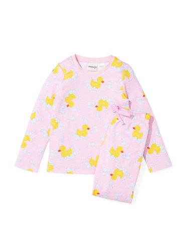 Girls Rubber Ducky Waffle Pj Set