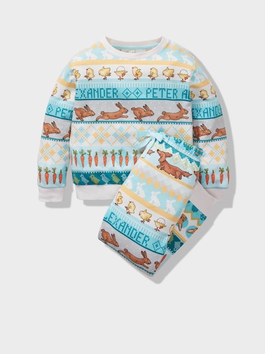 Jnr Kids Fair Isle Easter Pj Set                                                                                                