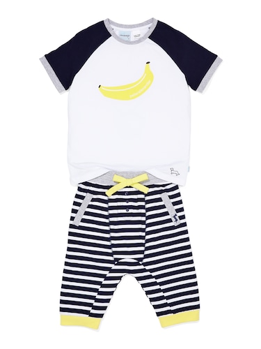 Boys Banana Stripe Pj Set