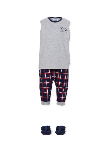 Boys Windowpane Pj Set