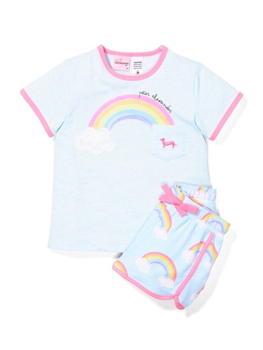 Jnr Girls Rainbow Pj Set