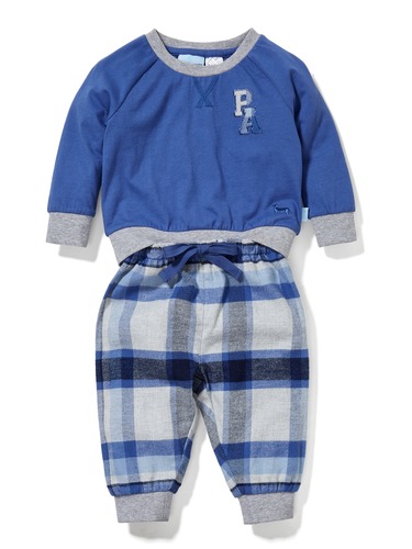 Baby Boys Tartan Flannelette Pj Set