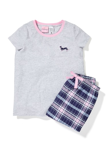 Girls Tartan Shortie Pj Set
