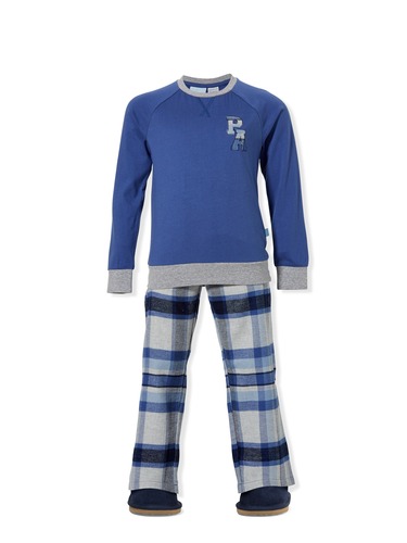 Jnr Boys Tartan Flannelette Pj Set