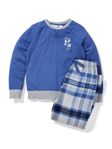 Jnr Boys Tartan Flannelette Pj Set