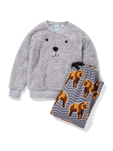 Jnr Boys Bear Face Pj Set