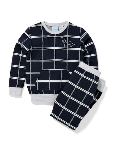 Jnr Boys Windowpane Pj Set