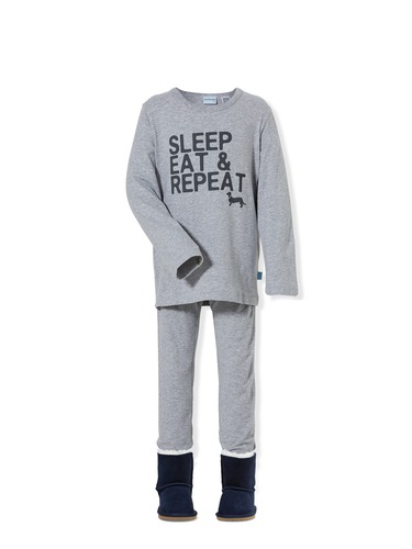 Jnr Boys Sleep Eat Repeat Pj Set