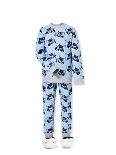 Jnr Girls Crazy Cat Pj Set