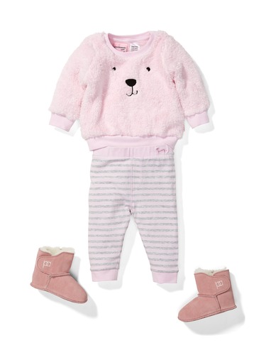 Baby Girls Bear Stripe Pj Set
