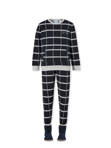 Boys Windowpane Pj Set
