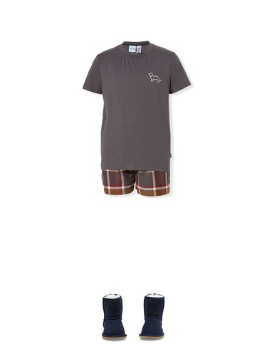 Boys Tartan Short Pj Set