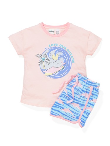Girls Dolphin Pj Set