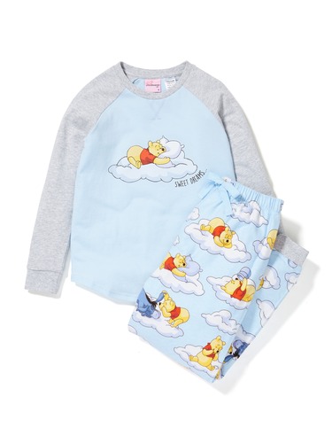 Girls Winnie The Pooh Cloud Flannelette Pj Set
