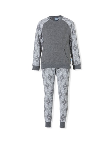 Boys Grey Argyle Pj Set