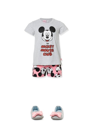 Jnr Girls Mickey Mouse Club Shorts Pj Set