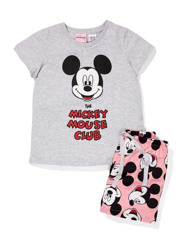 Jnr Girls Mickey Mouse Club Shorts Pj Set