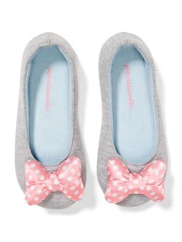 Girls Spot Bow Slipper