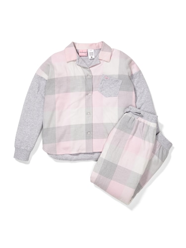 Girls Buffalo Check Flannelette Pj Set