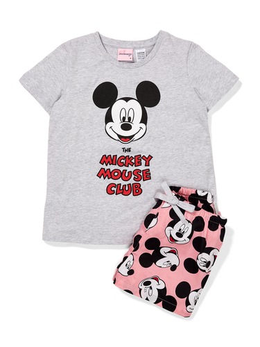Girls Mickey Mouse Club Shorts Pj Set