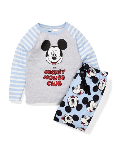Jnr Boys Mickey Mouse Club Flannelette Pj Set