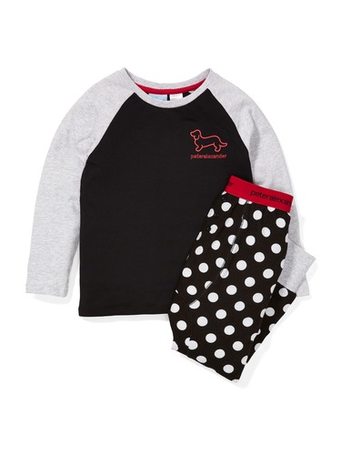 Jnr Boys Spotty Waffle Pj Set