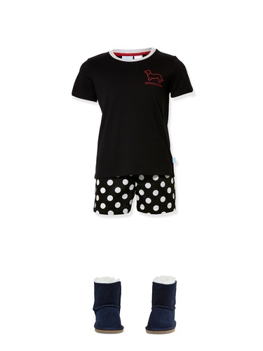 Jnr Boys Spotty Shorts Pj Set