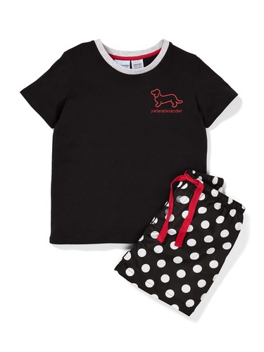 Jnr Boys Spotty Shorts Pj Set