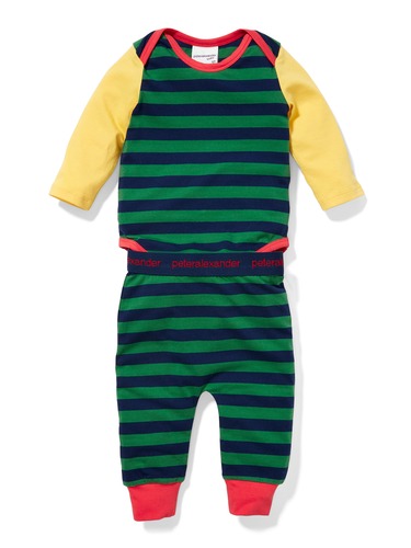 P.A. Play Baby Green Stripe Romper