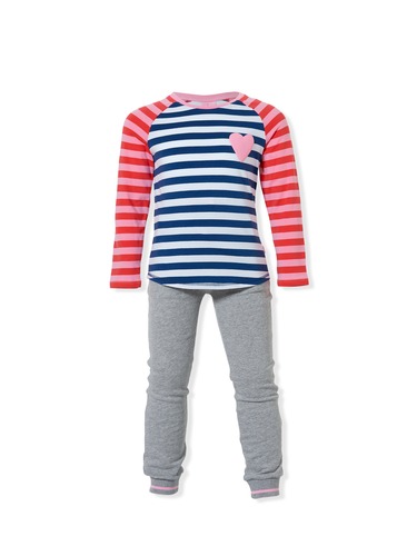 P.A. Play Jnr Girls Stripe Heart Top